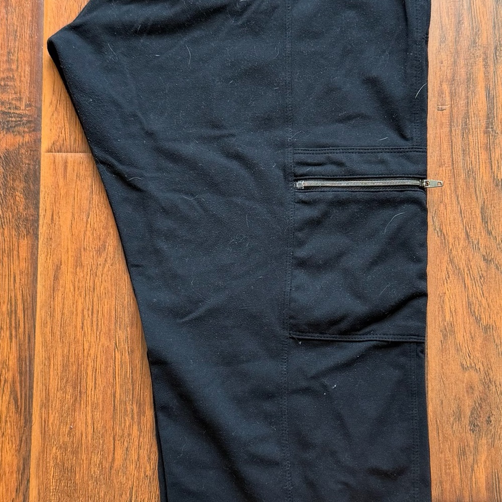 Athleta Black Cargo Joggers Zip Pocket Athletic Pants